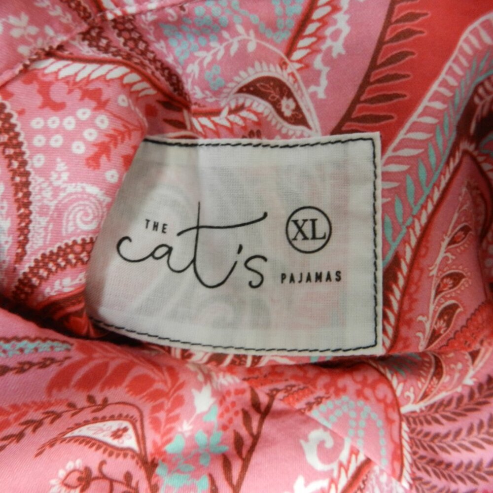 The Cat's Pajamas Cotton lounge Top Pant set drawstring elastic Size X-Large XL - Picture 8 of 8